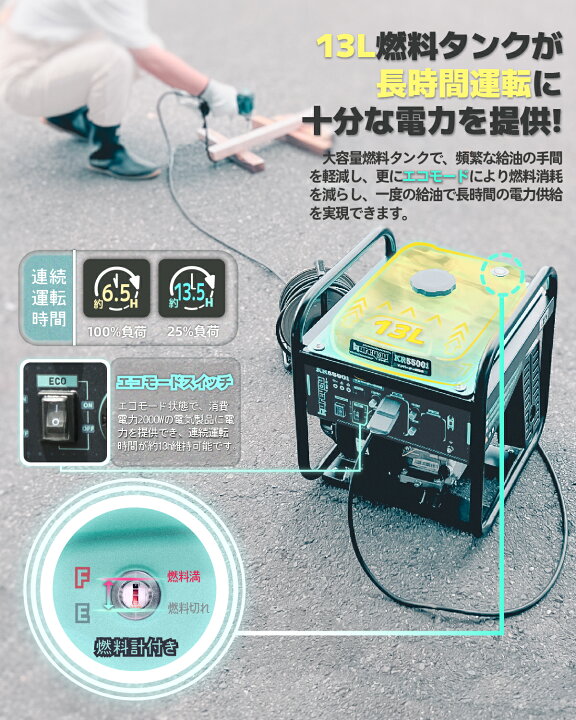 楽天市場】＼SS限定特別価格／インバーター発電機 定格出力4.8kVA 小型 