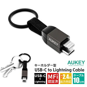 �L�[�z���_�[�^Type-C to Lightning 10cm �P�[�u�� �����^�тɕ֗� �����ϋv�� MFi�F�� �}���[�d �[�d �f�[�^�]�� ���������mCB-CL16-BK�n