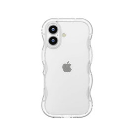 iPhone17 ケース うねうね かわいい ウェーブ おしゃれ スマホケース 耐衝撃 タフ 衝撃吸収 アイフォン17 アイフォーン アイホン 持ちやすい 落ちにくい クリア グリップ 透明 ワイヤレス充電対応 メタリック シルバー オーロラ[PG-25AWH0]