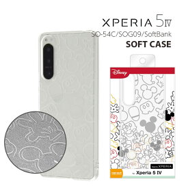 Xperia5IV SO-54C SOG09 SoftBank ディズニー TPUソフトケース キラキラ ラメ入り ミッキーマウス クリアケース キャラクター カバー Disney エクスペリア5フォー かわいい 選べる配送 送料無料［RT-RDXP5M4A-MKM］