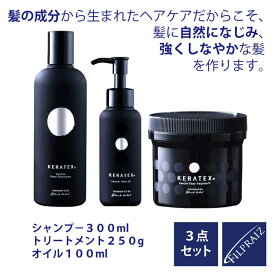 【P5倍★マラソン開始28h】 ハホニコ ケラテックス ファイバーシャンプー300ml＋トリートメント250g＋オイル100ml 3点セット KERATEX　Hahonico Black Label　サロン専売品 美容室専売 くせ毛 うねり ハホニコ KERATEX サロンシャンプー 美容室 高級 髪質改善