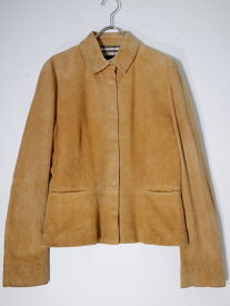 BURBERRY LONDONバーバリーロンドン 裏地ノバチェック 羊革スウェードレザージャケット【LJKA73341】【ベージュ】【40】【中古】【2点以上同時購入で送料無料】【DM231120】