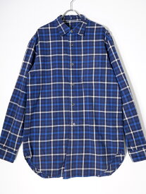 SOPHNET.ソフネット FLANNEL CHECK REGULAR COLLAR LONG SHIRTフランネルチェック レギュラーカラー ロング ネルシャツ【MSHA73743】【ネイビー】【S】【中古】【2点以上同時購入で送料無料】【DM231219】