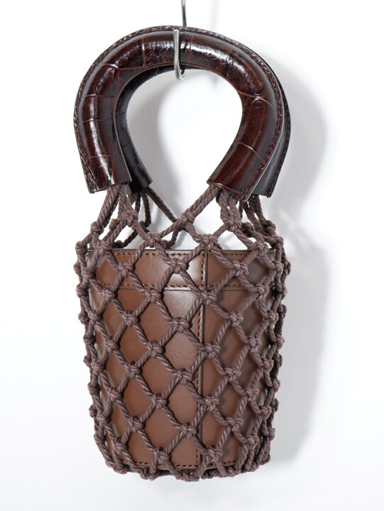 STAUD スタウド メッシュ レザーバッグ ブラウン アパルトモン 楽天  