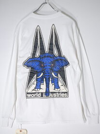 ジャクソンマティスJACKSON MATISSE 2021AW ×World Industries 「MikeVallery Blue Elephant」長袖Tシャツ新品【MTSA66449】【ホワイト】【M】【未使用】【2点以上同時購入で送料無料】【DM211126】