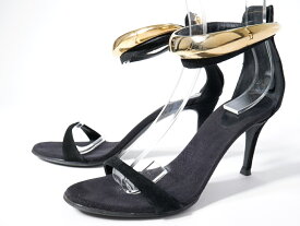 GIUSEPPE ZANOTTIジュゼッペザノッティ L'Appartementアパルトモン購入GOLD ANKLE HEEL SANDALゴールドアンクル ヒールサンダル パンプス【LFWA68774】【ブラック|ゴールド】【37】【中古】【2点以上同時購入で送料無料】【DM220720】