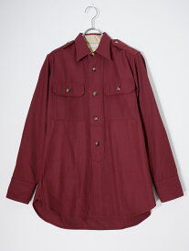 FUMIKA UCHIDAフミカウチダ OFFICER SHIRT ウールコットンオフィサーシャツ【LSHA79276】【バーガンディ】【34】【中古】【沖縄.離島以外 送料無料】【DM250826】