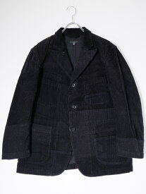 Engineered Garmentsエンジニアードガーメンツ Bedford Jacket - 8W Corduroy パッチワークコーデュロイ ジャケット【MJKA79283】【Black】【XS】【中古】【沖縄.離島以外 送料無料】【DM250902】