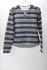 nonnativeノンネイティブ SLEEPER SHIRT-COTTON FLANNEL BORDERボーダースリーパーシャツ【MTSA58989】【青】【0】【中古】【2点以上同時購入で送料無料】【DM200124】