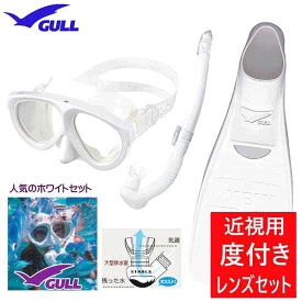 【度付レンズセット】　GULL（ガル）　軽器材3点セット　マンティス5 マスク　カナールステイブル　レイラステイブル スノーケル　ミュー フィン フルフットフィン　ドルフィンスイム にも最適 【送料無料】　安心の日本製