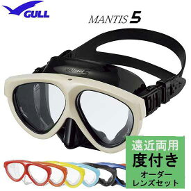 ダイビング 度付マスク　【オーダーメイドレンズセット】 GULL（ガル）マンティス5　GM-1675　上下部EXレンズ　安心の日本製　【送料無料】　純正品 度入りマスク　度付きマスク　遠近両用 乱視