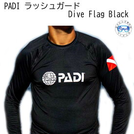 PADI GEAR PADI ラッシュガード Dive Flag Black ラッシュガード リサイクル素材 ユニセックス