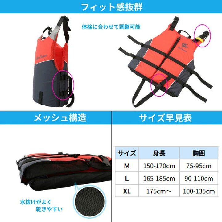 楽天市場】即日 ライフジャケット 大人 REEFTOURER シュノーケル 