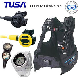 〇ダイビング 重器材セット 6番C　*BCD　TUSA　BC-0602B　*レギュ TUSA　RS1103J *オクト TUSA SS20　*ゲージ　アクアラング トラスト2 *ダイコン TUSA 　ダイビング 2連ゲージ　全国送料無料