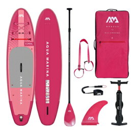 2026 AQUA MARINA アクアマリーナ CORAL コーラル ラズベリーSUP(スタンドアップパドルボード) インフレータブル パドル ラズベリー 軽量　女性　レディス　大型商品