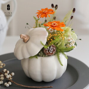 ハロウィン 飾り秋 アレンジ パーティ プリザーブドフラワー 秋 オータム かぼちゃ パンプキン アレンジ フラワーアレンジ 花 ハロウィンポティロン 室内 玄関 カボチャ かぼちゃ 置物