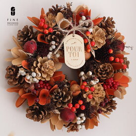 オータム輸入リース Mサイズ ドライリース 玄関　ハロウィン リース 秋 飾り 壁 ウェルカムリース　クリスマス ドライフラワー お誕生日 開店祝い 新築祝い 玄関リース 店舗ディスプレイ 屋外 外 室内 玄関 飾り 壁リース 季節のリース