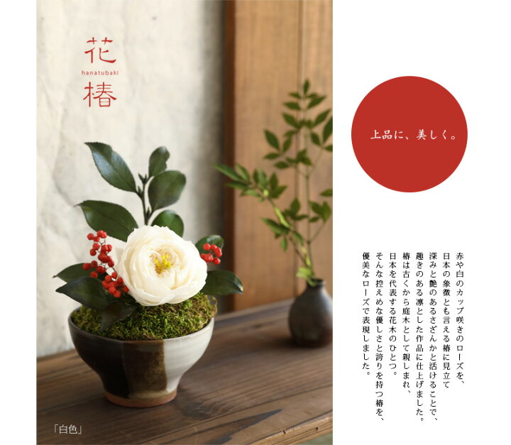 楽天市場 プリザーブドフラワー ギフト プレゼント 花 花椿 和風 アレンジ 送別 送別祝い 誕生日 退職 退職祝い 記念品 上司 卒業 お礼 お返し お供え バレンタイン 還暦祝い 古稀 古希 米寿 誕生日 お祝い 長寿祝い お礼 退職祝い 仏花 母 祖母 有料バッグ M対応