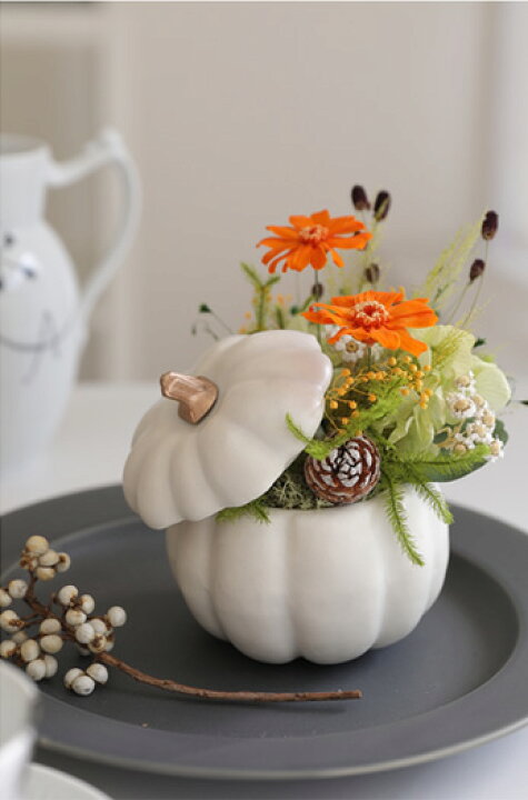 楽天市場】ハロウィン 飾り秋 アレンジ パーティ プリザーブドフラワー 