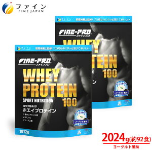 【10/27 ~20時 最大10%OFF】ファインプロ ホエイプロテイン 100 ヨーグルト味 92食 ×2個 計量スプーン付 溶けやすい ビタミン プロテイン ヨーグルト 味付き 水 で 美味しい プロテイン ホエイ フ
