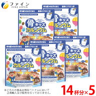 【送料無料＆4/20まで P10】 ファイン 骨キッズ カルシウム チョコ風味 140g 5個セット(70杯分) カルシウ…