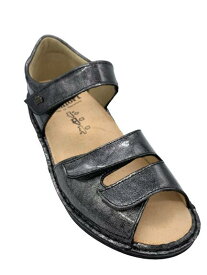 【FINNCOMFORT　フィンコンフォート】82655　579297　FES-S　シンプル　履きやすい　疲れにくい　婦人靴　天然皮革サンダル　ドイツ　高級　コンフォート　ウォーキング　シューズ　レディース　ダークグレイエナメル