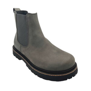 【BIRKENSTOCK ビルケンシュトック】1028251 HIGHWOOD SLIP ON ハイウッドスリッポン グレー GRAYサイドゴア ハーフブーツ ミドル丈 ナチュラルレザー マイクロファイバーチェルシーブーツ ナチュラル