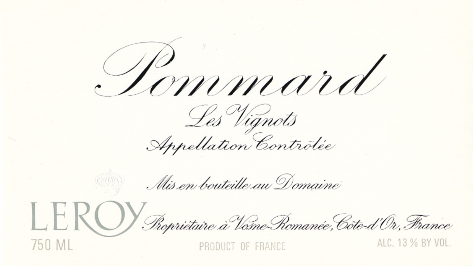 最大58％オフ！最大58％オフ！Pommard Les Vignots Domaine Leroy 2015 ポマール レ ヴィーニョ ドメーヌ  ルロワ 2015 赤ワイン