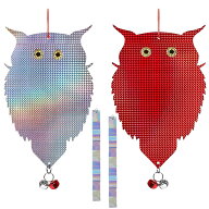 鳩よけ 鳥よけ フクロウ 鳩よけグッズ 鳥の天敵フクロウ型 キラキラする 太陽光駆鳥反射板 キラキラ撃退…