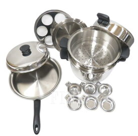 【中古】アムウェイ クィーン　大フライパン & 6Lシチューパンセット　鍋　Amway