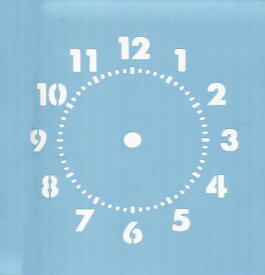 ファインホームのステンシルシート　時計文字（数字）　Lサイズ　fh-827L
