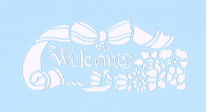 ファインホームのステンシルシート fh-398L リボンのウェルカム Lサイズ