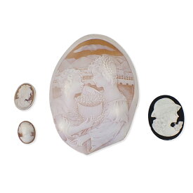 【中古】ストーン/シェルカメオ アンティーク 4点セット ルース/lu1-1