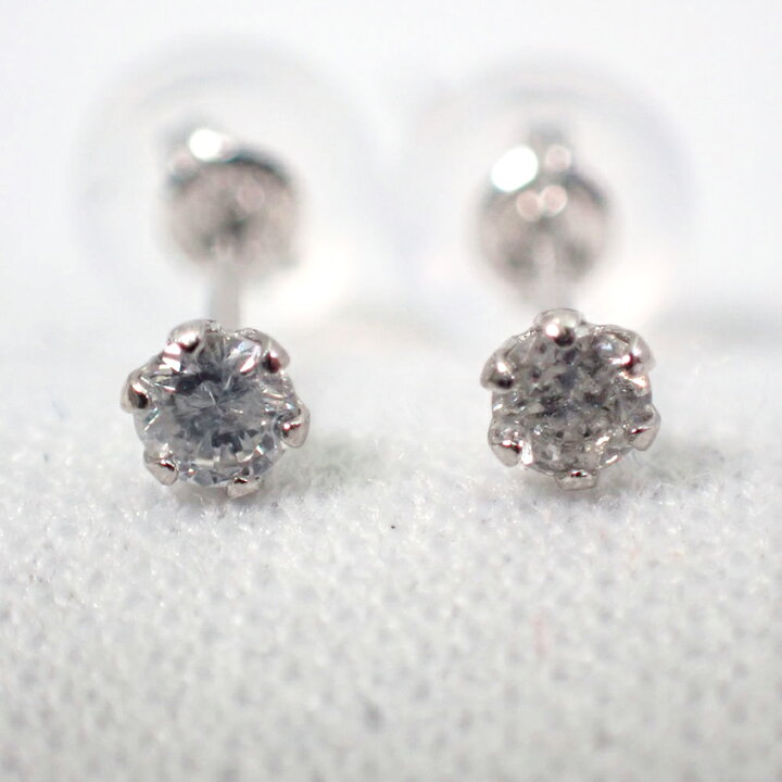楽天市場】【新品】PT900 ダイヤモンド ピアス 0.05ct、0.05ct[i2-4  