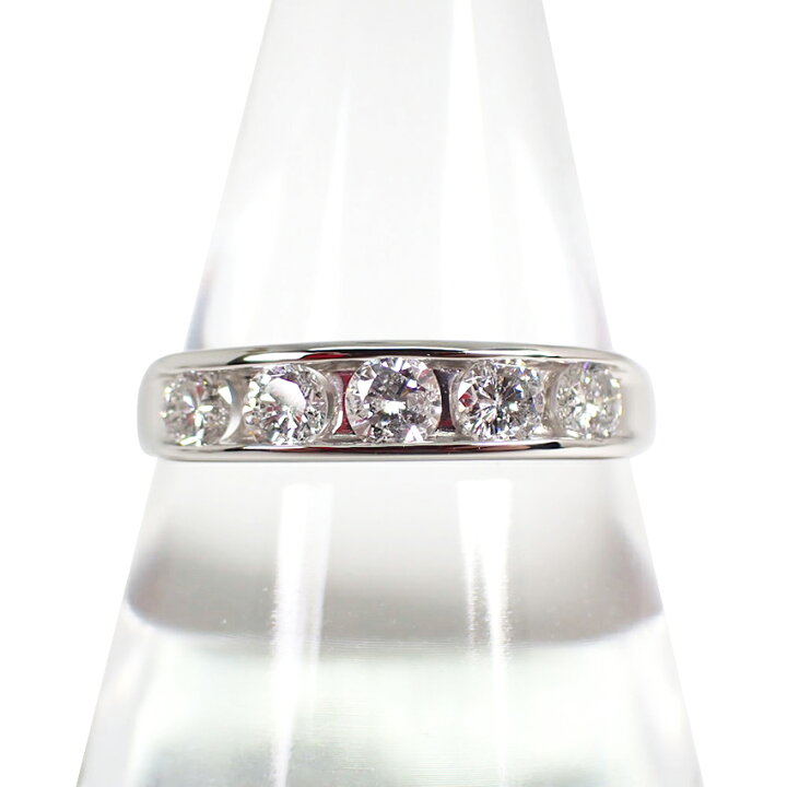 楽天市場】【中古】Pt900 ダイヤモンド 0.7ct レール留め リング 20.5  
