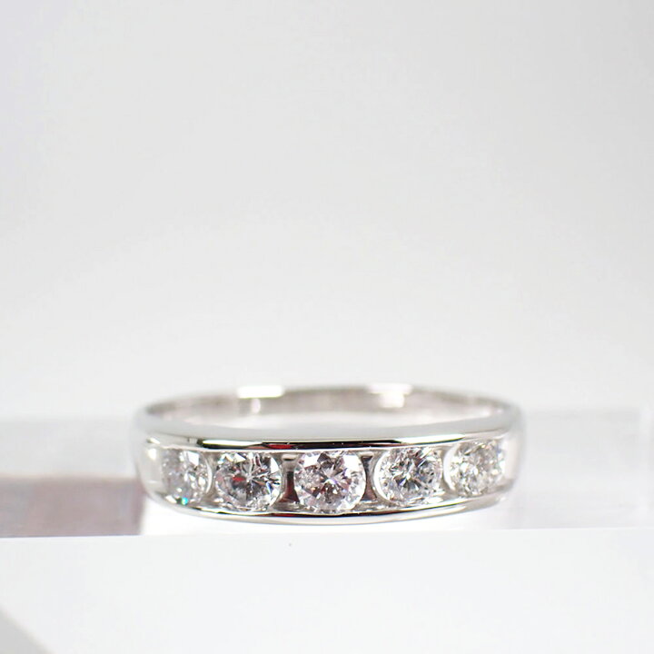 楽天市場】【中古】Pt900 ダイヤモンド 0.7ct レール留め リング 20.5  