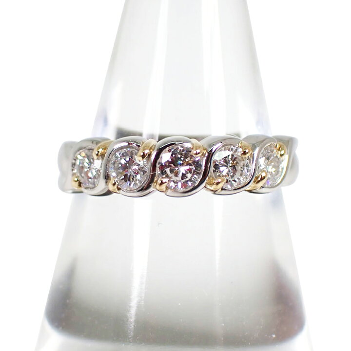 楽天市場】【中古】Pt900/K18 ダイヤモンド/0.51ct コンビ リング 11.5  