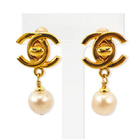 【中古】CHANEL/シャネル/フェイクパール/イヤリング/金色金具/箱付/g512-33