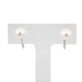 【中古】 K14WG/POLA アコヤ真珠(ホワイトパール 8mm) イヤリング/g521-35