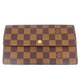 【中古】Louis Vuitton/ルイヴィトン ダミエ ポシェット ポルトモネ クレディ 長財布/b50-62
