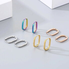 【送料無料】 ピアス ステンレス ゴールド シルバー シンプル ドロップ U レディース ファッション シェイプ イヤードロップ ガール スタイリッシュ エレガント カラー スチール 結婚式 ウェディング パーティ ジュエリー