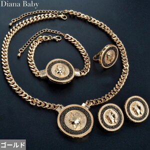 【送料無料】 ピアス 指輪 リング ブレスレット ネックレス アフリカ ゴールド チェーン レディース ドバイ アフリカン ジュエリー セット 調整可能 カラー エナメル アイコン リンク 結婚式