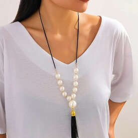 【クーポン利用で4140円】 チョーカー ペンダント ネックレス チェーン シンプル パール レトロ ロング レディース タッセル ゴシック イミテーション セーター 新しい 年 ジュエリー ギフト