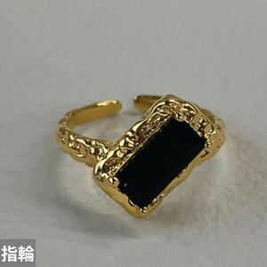 【送料無料】 指輪 リング 黒 ブラック ジルコニア ビンテージ ゴールド シンプル 韓国 レディース カラー ジルコン テクスチャ ガール 新しい ファッション エレガント 記念日 ジュエリー