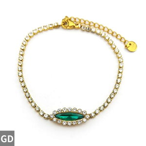 【送料無料】 ブレスレット ラインストーン 緑 グリーン ステンレス 青 ブルー ゴールド チェーン レディース 悪 エビル 目 アイズ ガール スチール カラー 224 トレンド お守り ジュエリー