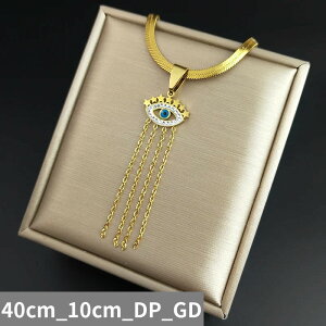【送料無料】 ネックレス ステンレス 青 ブルー ゴールド チェーン トルコ 星 レディース 悪 エビル 目 アイズ スター タッセル スチール カラー 鎖骨 ジュエリー ギフト