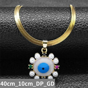【送料無料】 ペンダント ネックレス ジルコニア ステンレス 青 ブルー コッパー カッパー トルコ レディース ラッキー 悪 エビル 目 アイズ カラフル ジルコン スチール ジュエリー NEE4S