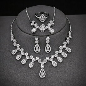【送料無料】 ジュエリーセット ピアス ブレスレット ネックレス レディース 贅沢 デザイナー ジュエリー セット 婚約 記念日 ギフト