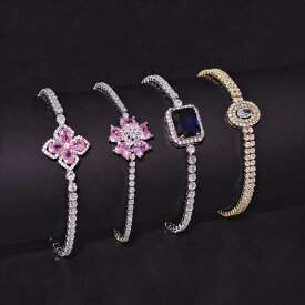 【クーポン利用で4380円】 バングル ブレスレット 青 ブルー ゴールド シルバー ピンク レディース ユニーク デザイン カラー バレンタイン 日 ギフト ジュエリー