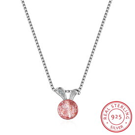【クーポン利用で2790円】 ペンダント ネックレス 動物 アニマル クリスタル シルバー スイーツ ウサギ リング お菓子 レディース 新しい ファッション スイート バニー かわいい 925 スターリング ジュエリー 絶妙 うさぎ ラビット 気質 H
